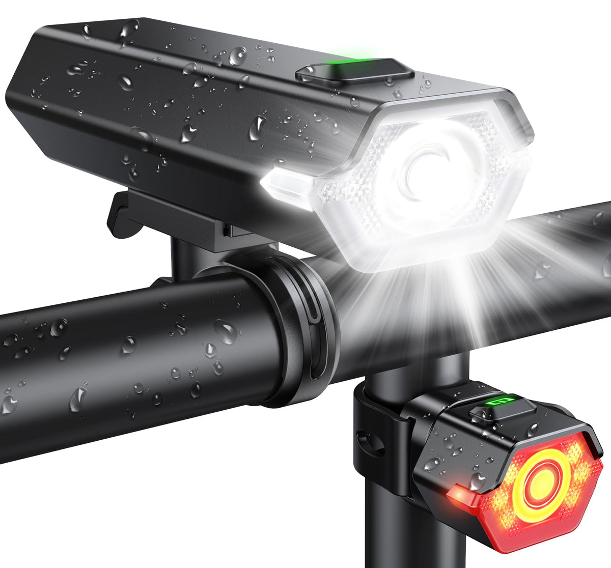 Oldowl Rechargeable Front & Rear Bike Light Set