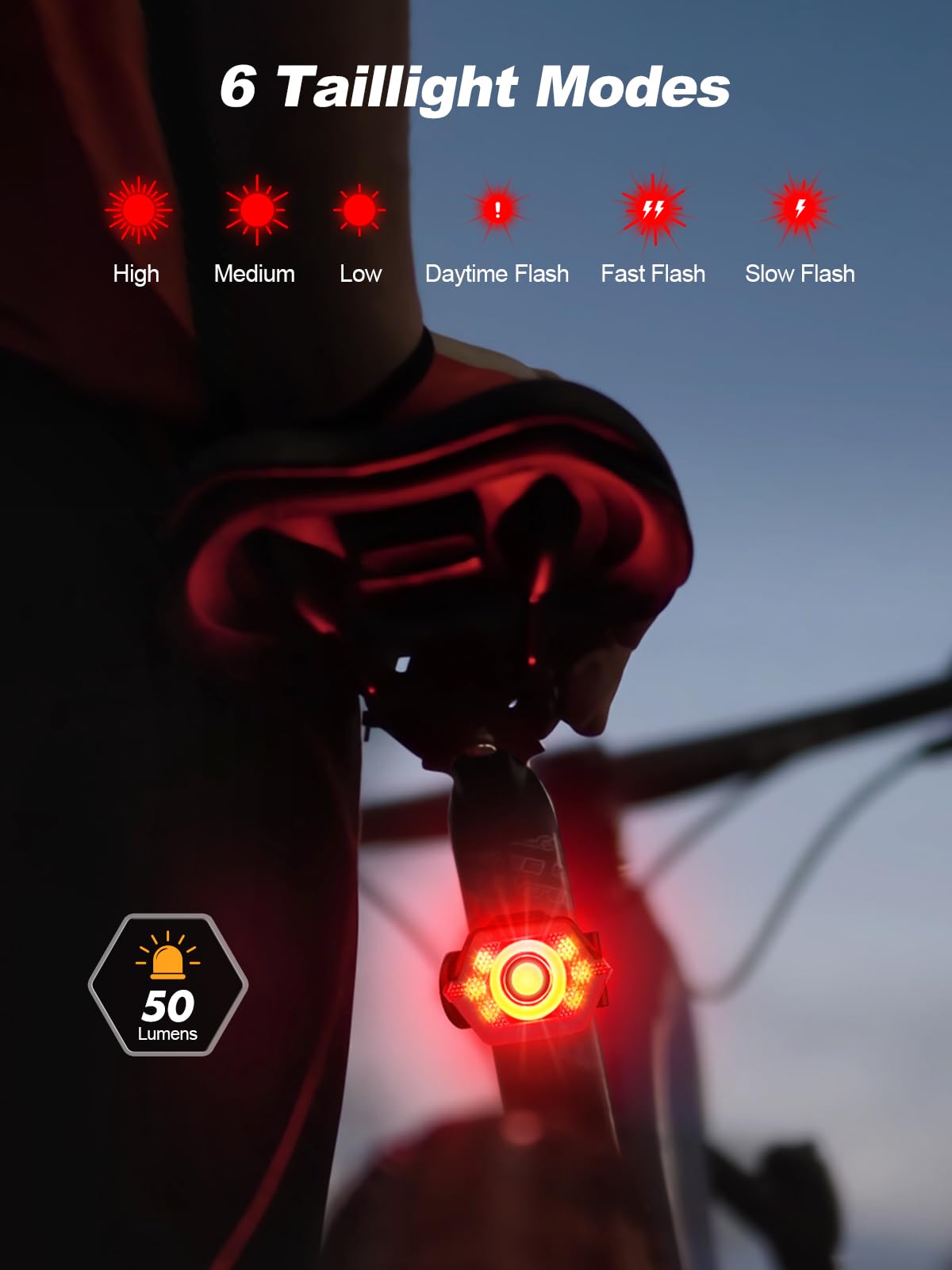 Oldowl Rechargeable Front & Rear Bike Light Set